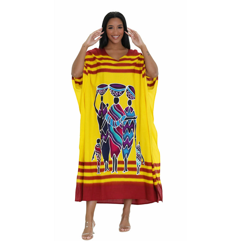 Kaftan- African Ladies with children Print Kaftan