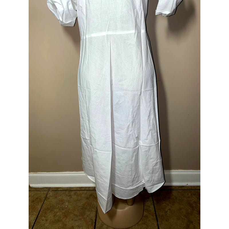 Dress Hi/Lo - All White Hi/Low Shirt Dress with matching head wrap/Waist Tie