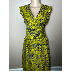 Wrap Dress - Ankara Print Sleeveless Wrap Dress with matching Head Wraps