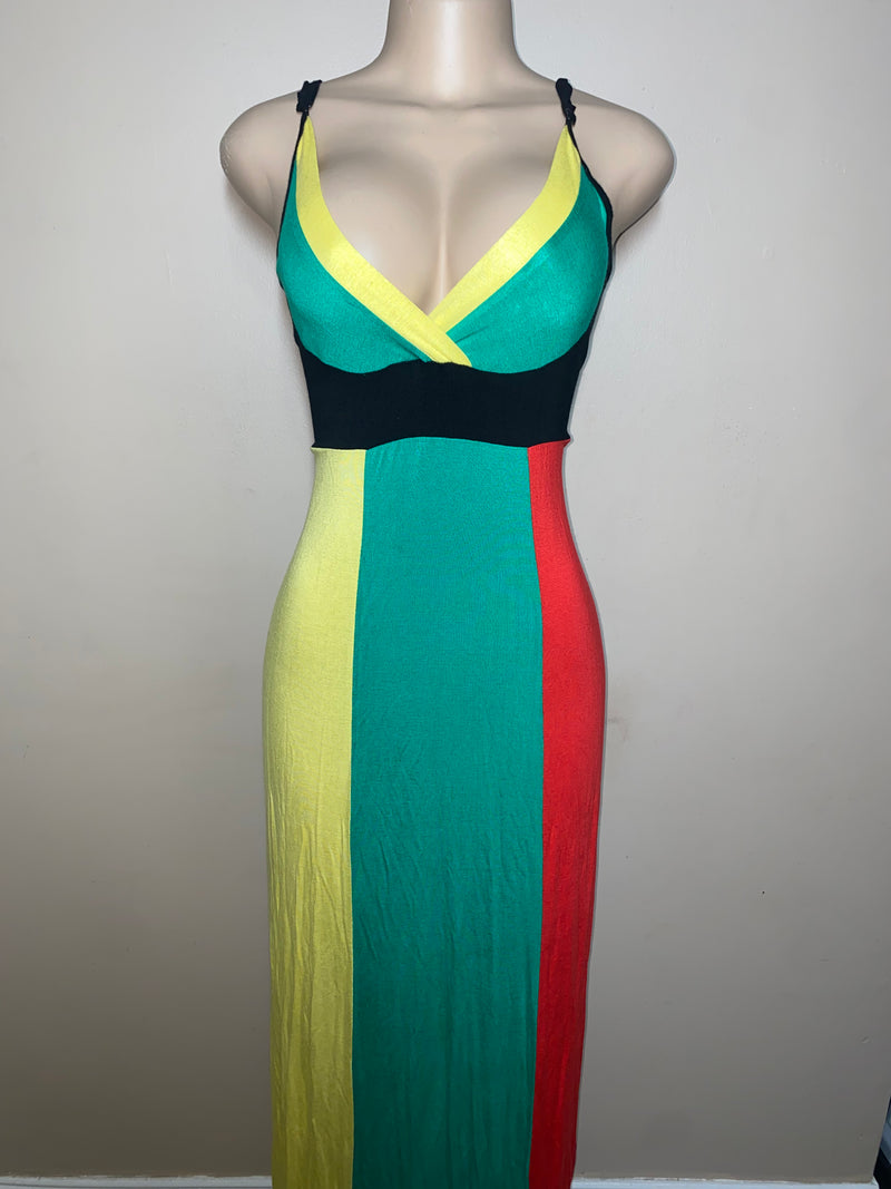 Rasta Dress- Rasta Girl Maxi Sun Dress - Free Size Plus - Afrocentric Boutique