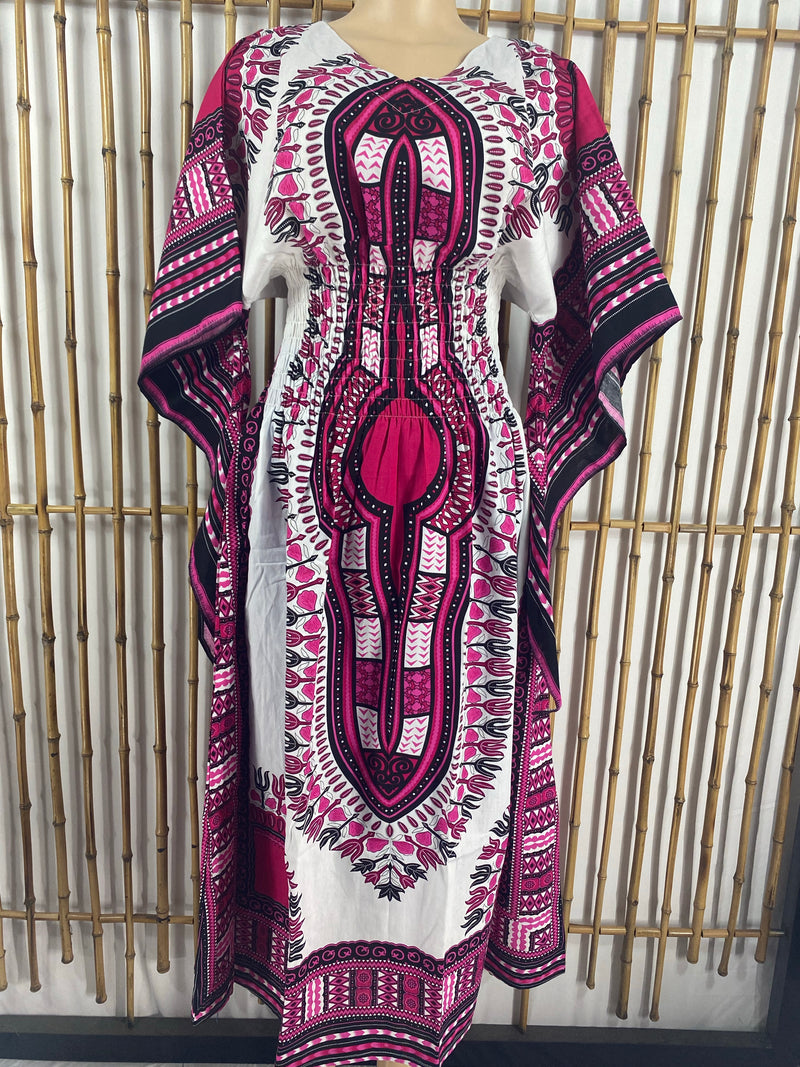 Dress AP- Soul Sistah Butterfly Sleeve Dashiki Print Dress - Afrocentric Boutique