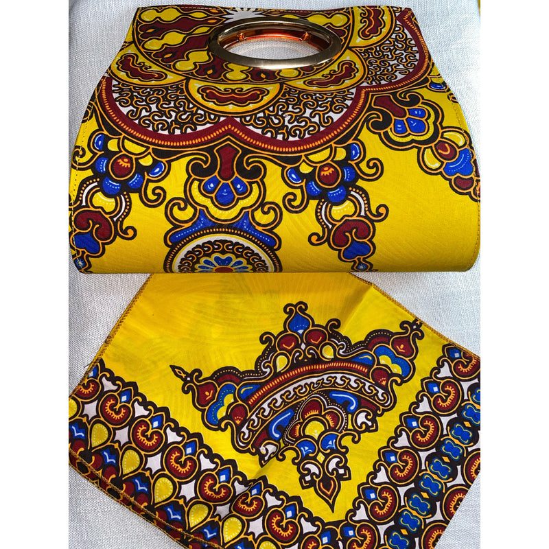 Maxi Skirt Set - Star Burst - Ankara African print Maxi Skirt with Purse and matching headwrap
