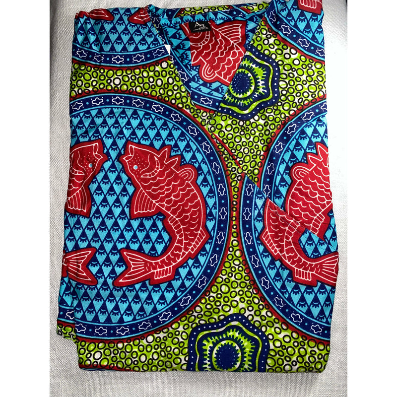 Wrap Dress - African print Wrap dress with matching head wraps and purse