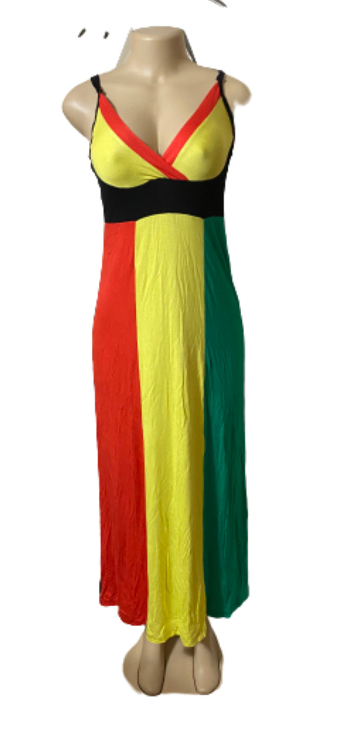 Rasta Dress- Rasta Girl Maxi Sun Dress - Free Size Plus - Afrocentric Boutique