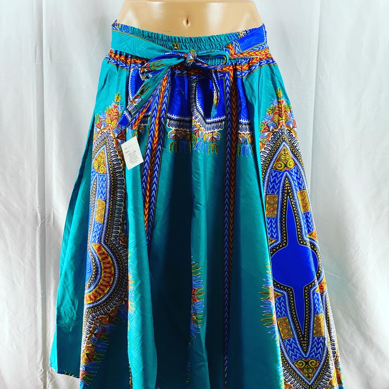 Maxi Skirt - Dashiki Print Ankara Maxi Skirts with matching Head wraps - Afrocentric Boutique