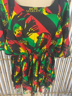 Bob Marley shirt/dress with fringes - Afrocentric Boutique