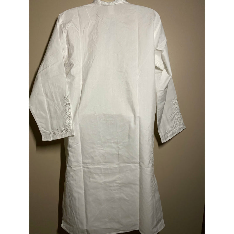 Men’s Top- Kurta/Dashiki -Full length - solid color with embroidery - Afrocentric Boutique