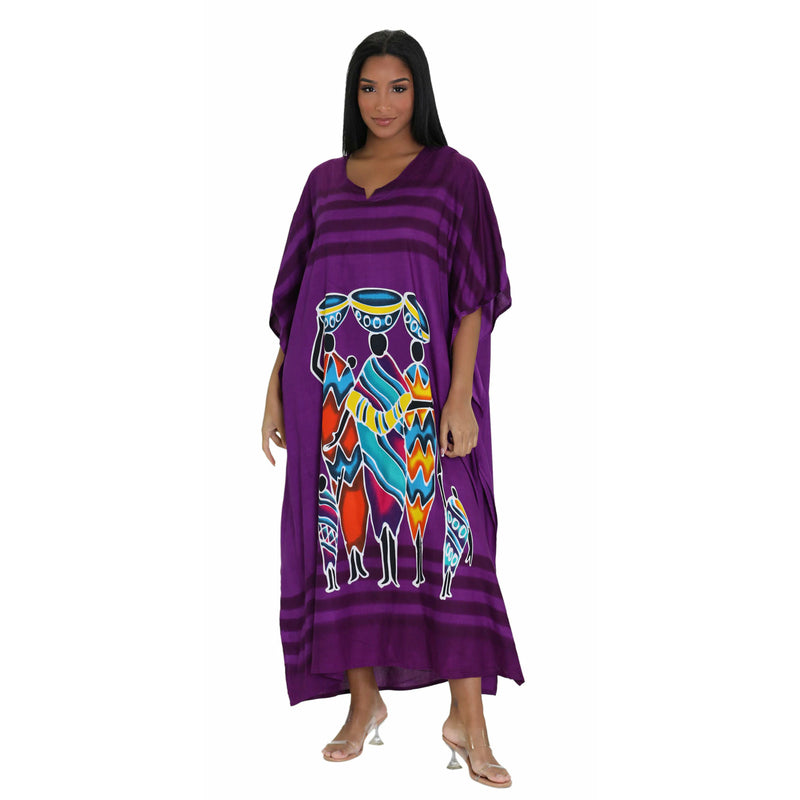 Kaftan- African Ladies with children Print Kaftan
