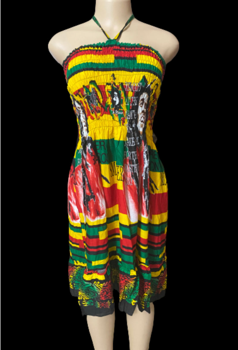 Rasta tie neck sun dress #6 - Afrocentric Boutique