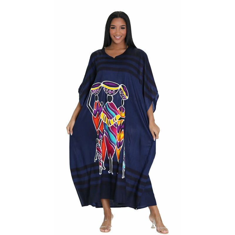 Kaftan- African Ladies with children Print Kaftan