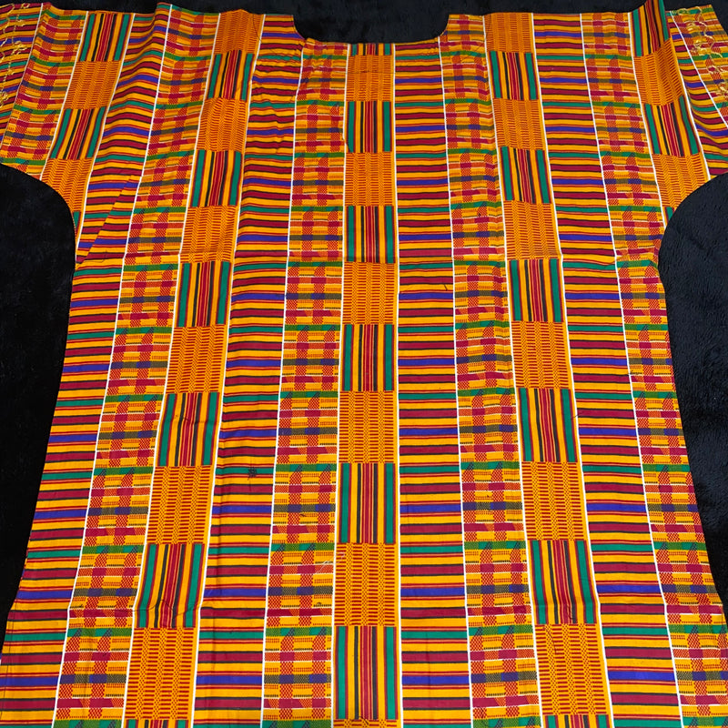 Men's Top- Embroidered Kente Print  African Top