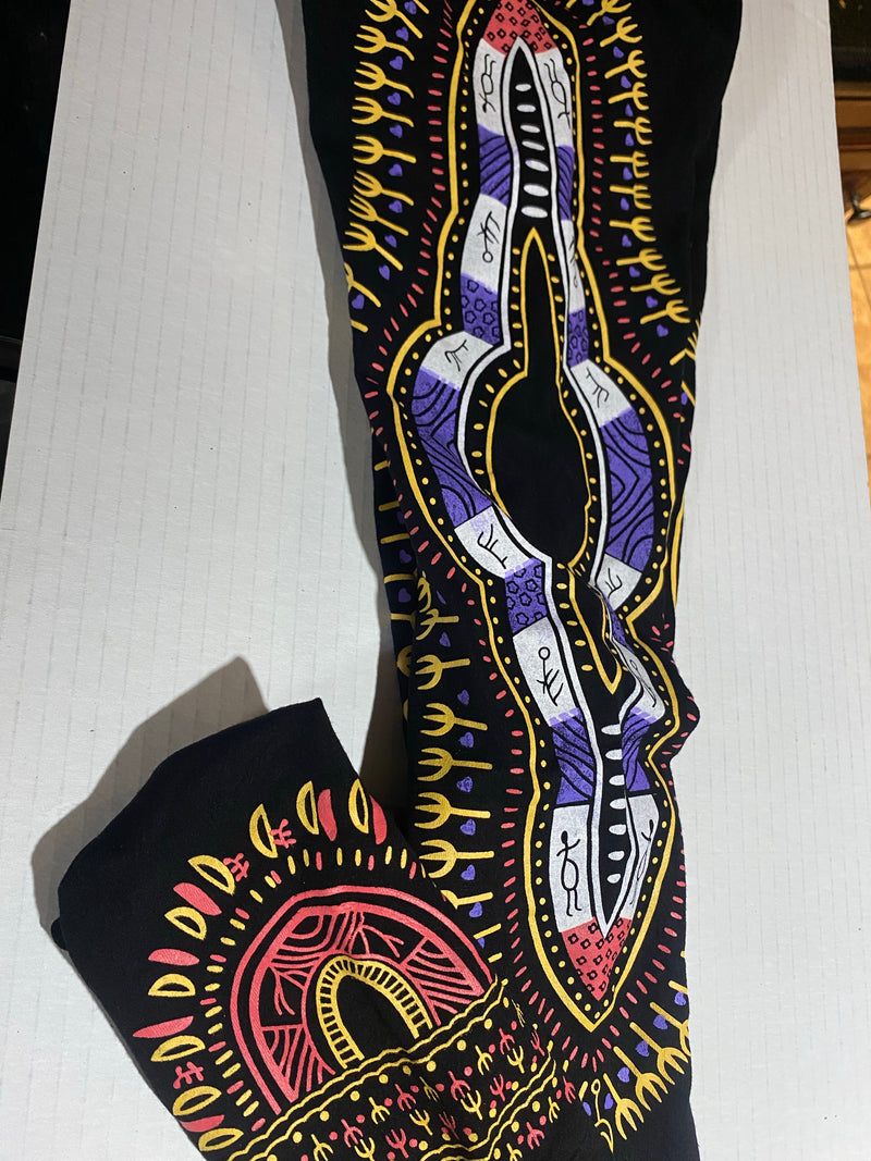 Leggings - Dashiki Print Leggings -Free Size - Afrocentric Boutique