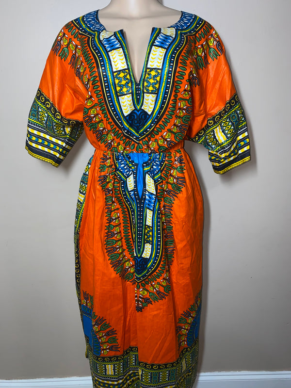 Dress Maxi- Dashiki Print Maxi Dress -Plus Size - Afrocentric Boutique