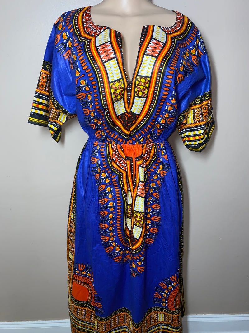 Dress Maxi- Dashiki Print Maxi Dress -Plus Size - Afrocentric Boutique