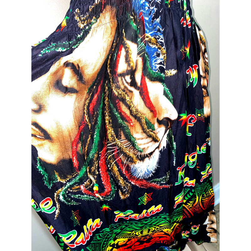 Rasta Sun Dress- Marley/Rasta Maxi Dress with tie neck