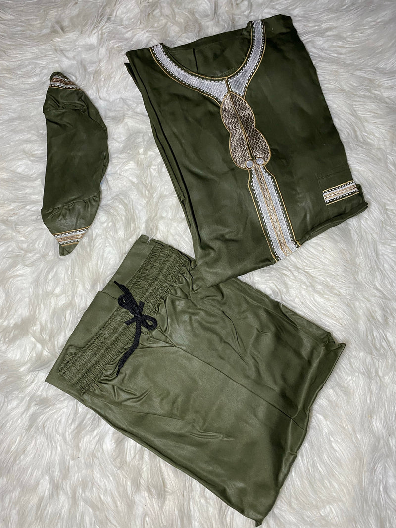 Men’s Set 829 - 3pc Classic Man Embroidered Set - Afrocentric Boutique