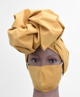 Head wrap and mask set - Solid color - Afrocentric Boutique