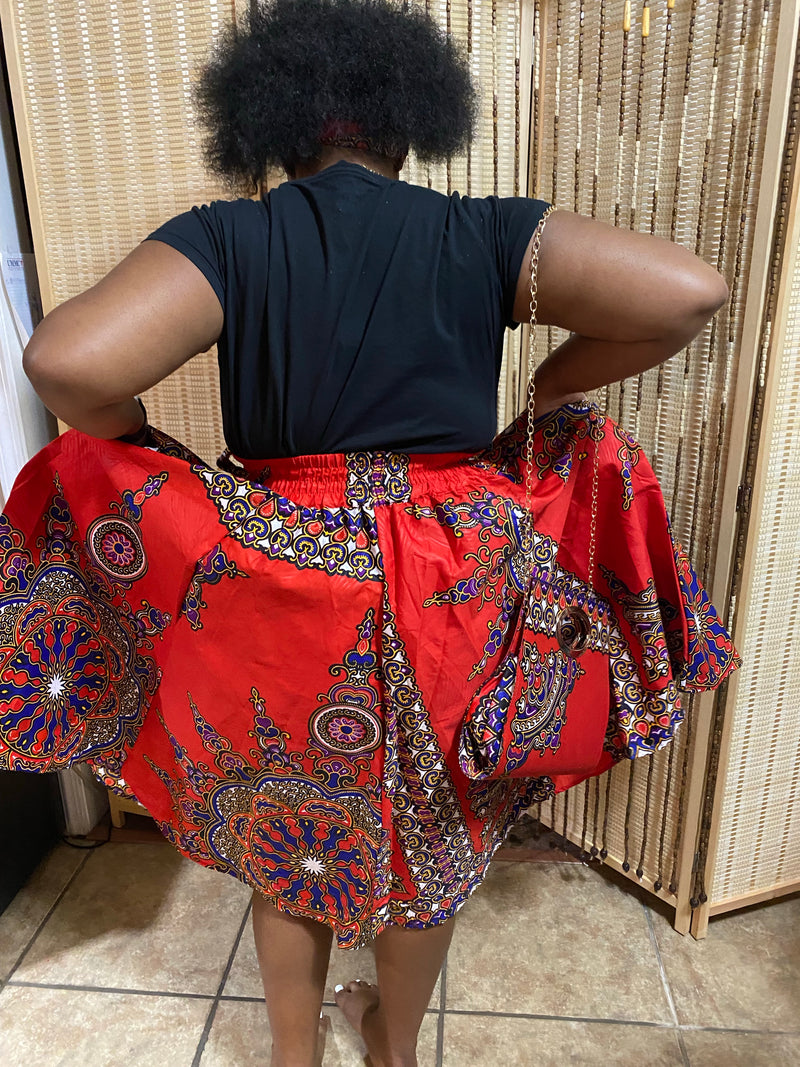 Midi Skirt Sets - Star Power MIDI Skirt Set - with matching head wrap and purse - Afrocentric Boutique