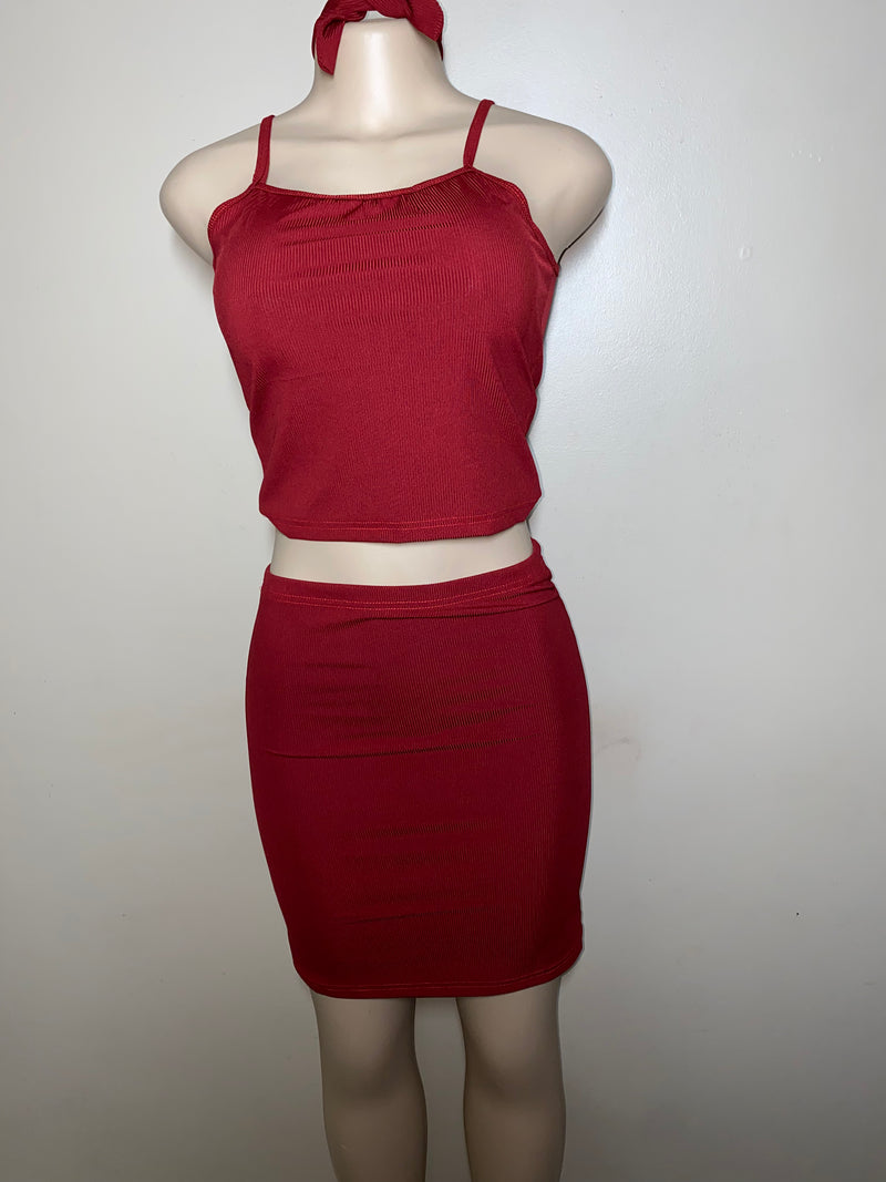 Dress- Bodycon- $20 Solid color skirt sets with matching hair tie -