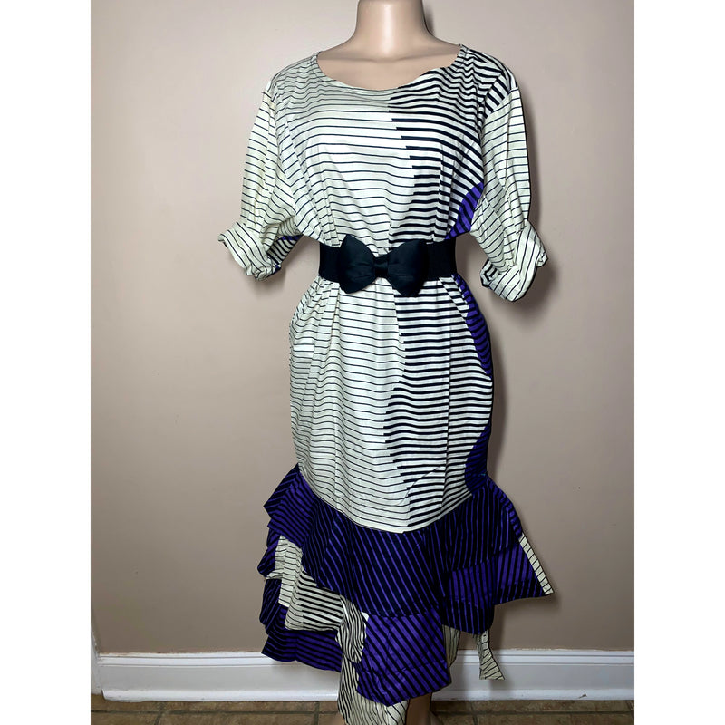 Dress- Ruffle Bottom Maxi dress with head wrap