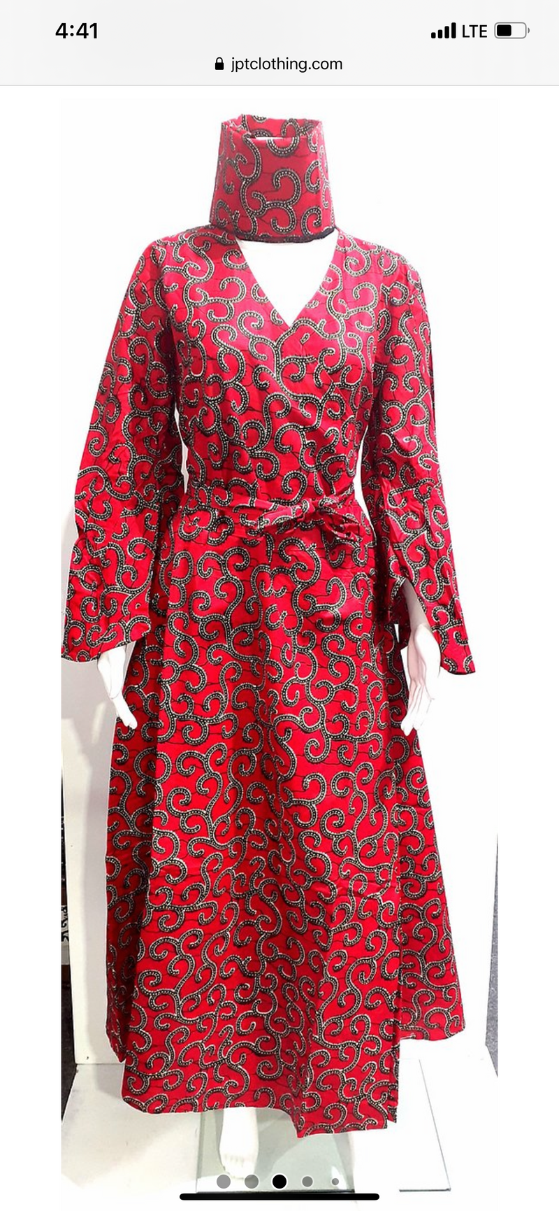 Dress Wrap - African print Wrap dress With long belle sleeves and matching head wraps - Afrocentric Boutique