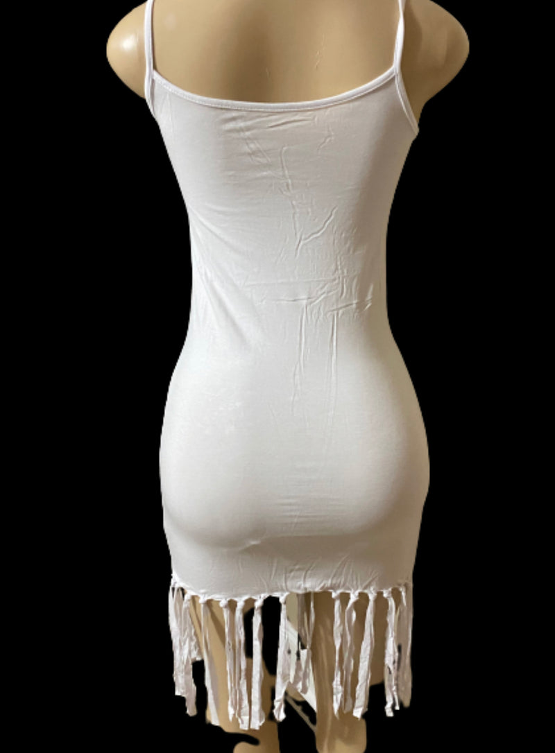 Fringe bottom cutie - bodycon dress with fringe bottom - Afrocentric Boutique