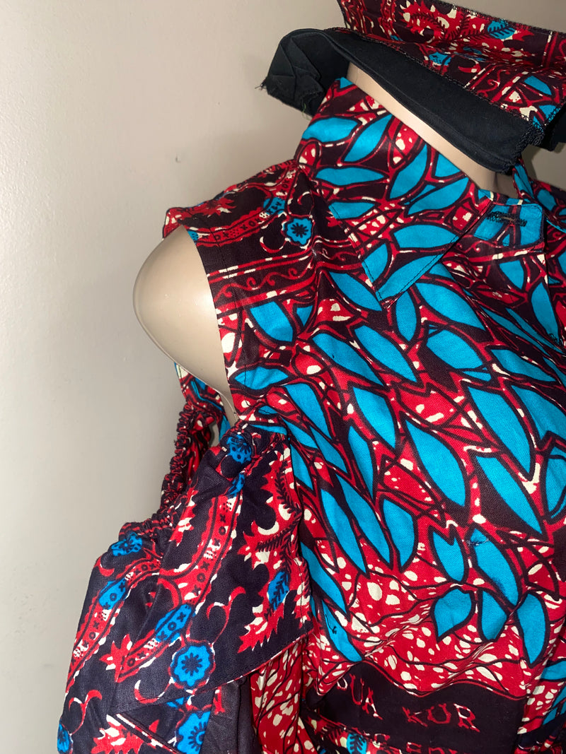 Dress Midi - Ruffle Sleeve Cold Shoulder Midi Dress