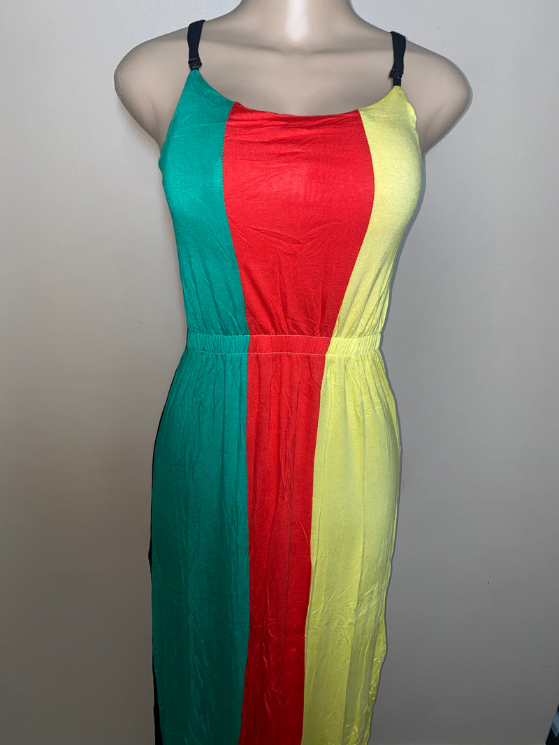 Rasta Dress- Rasta Girl chinch waist maxi dress -Plus Free Size - Afrocentric Boutique