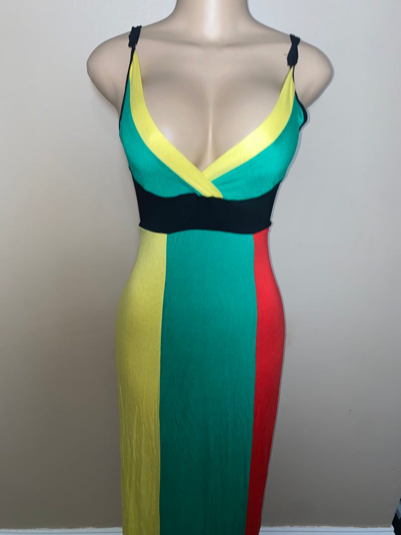 Rasta Dress- Rasta Girl Maxi Sun Dress - Free Size Plus - Afrocentric Boutique