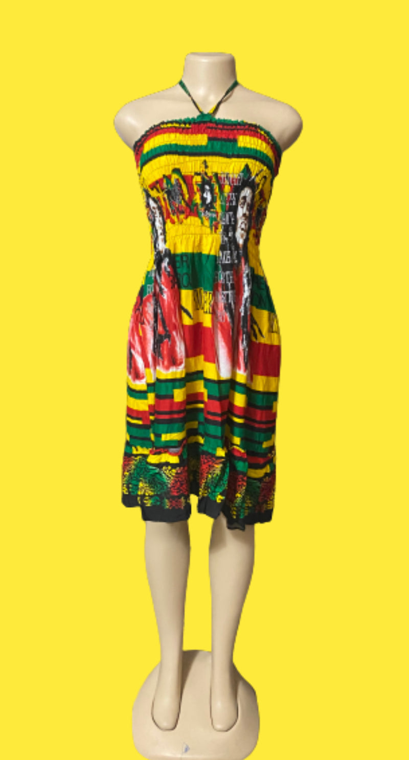 Rasta tie neck sun dress #6 - Afrocentric Boutique