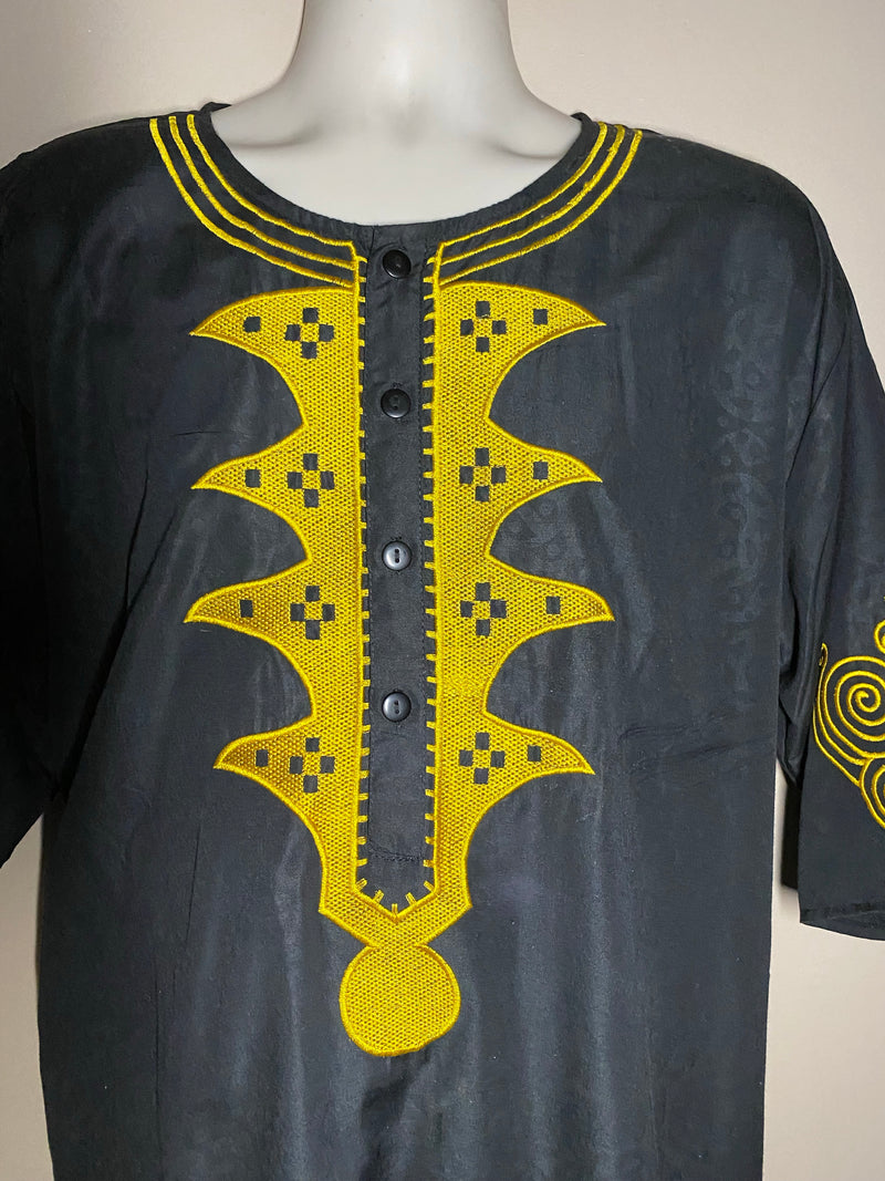 Men’s Set 982B- Regal Kurta top with embroidery 3pc set - Afrocentric Boutique