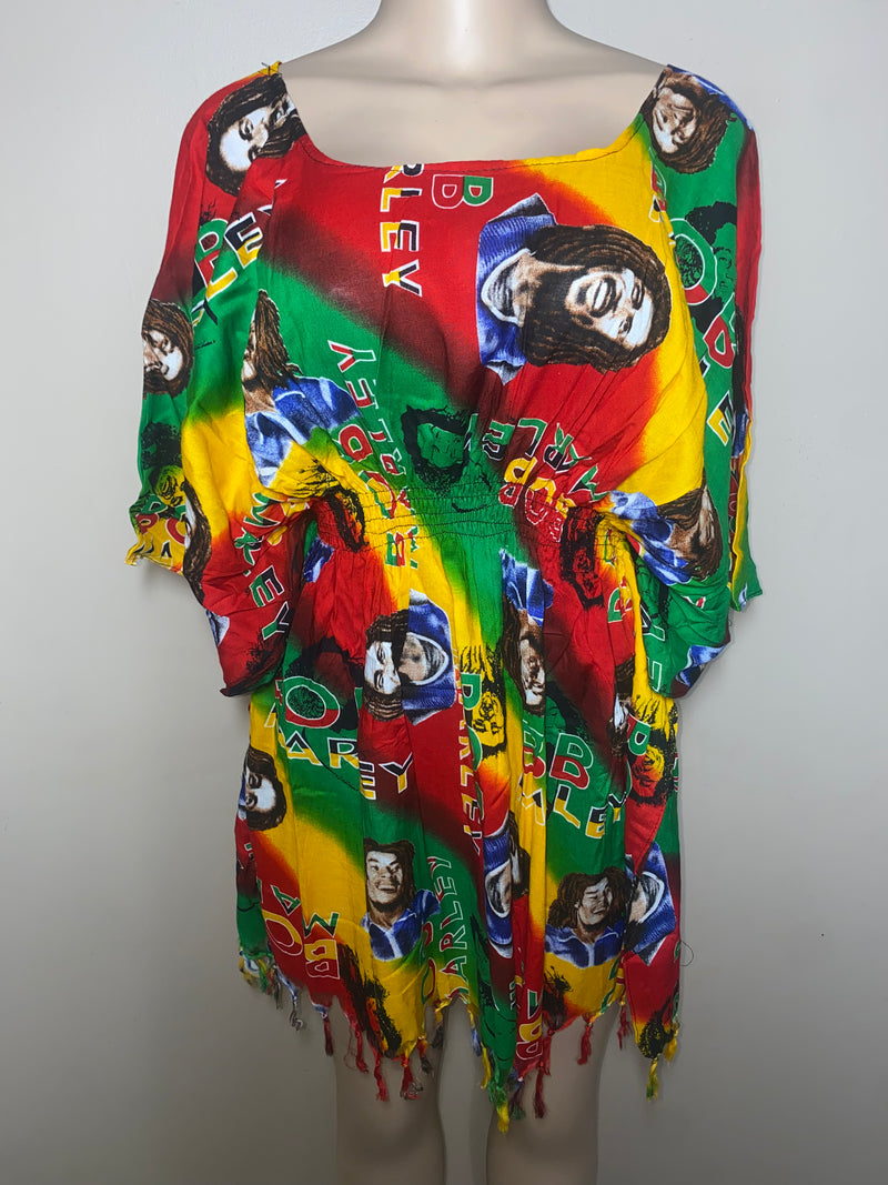 Tops women - Rasta Fringe Shirt/Dress- Bob Marley Reggae - Afrocentric Boutique