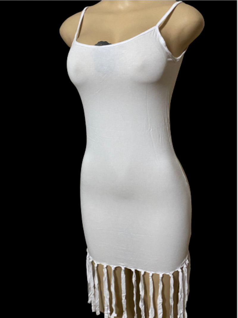 Fringe bottom cutie - bodycon dress with fringe bottom - Afrocentric Boutique