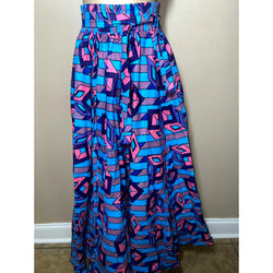 Maxi Skirt - Abstract - Ankara African print Maxi Skirt with matching headwrap - Afrocentric Boutique