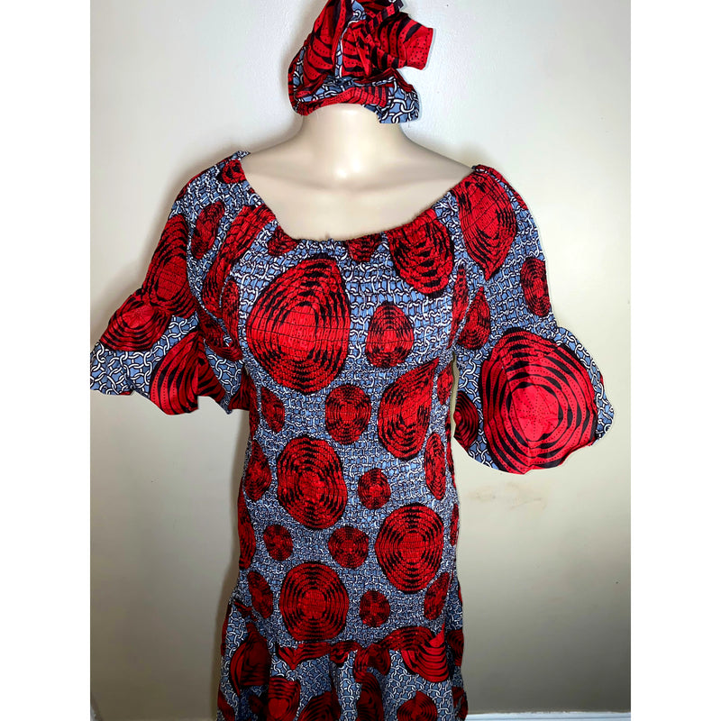 Dress - Chinch Body Dress with matching head wrap Collection - Afrocentric Boutique