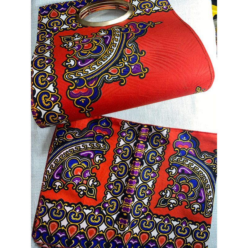 Maxi Skirt Set - Star Burst - Ankara African print Maxi Skirt with Purse and matching headwrap