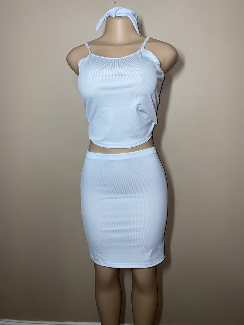 Dress- Bodycon- $20 Solid color skirt sets with matching hair tie -