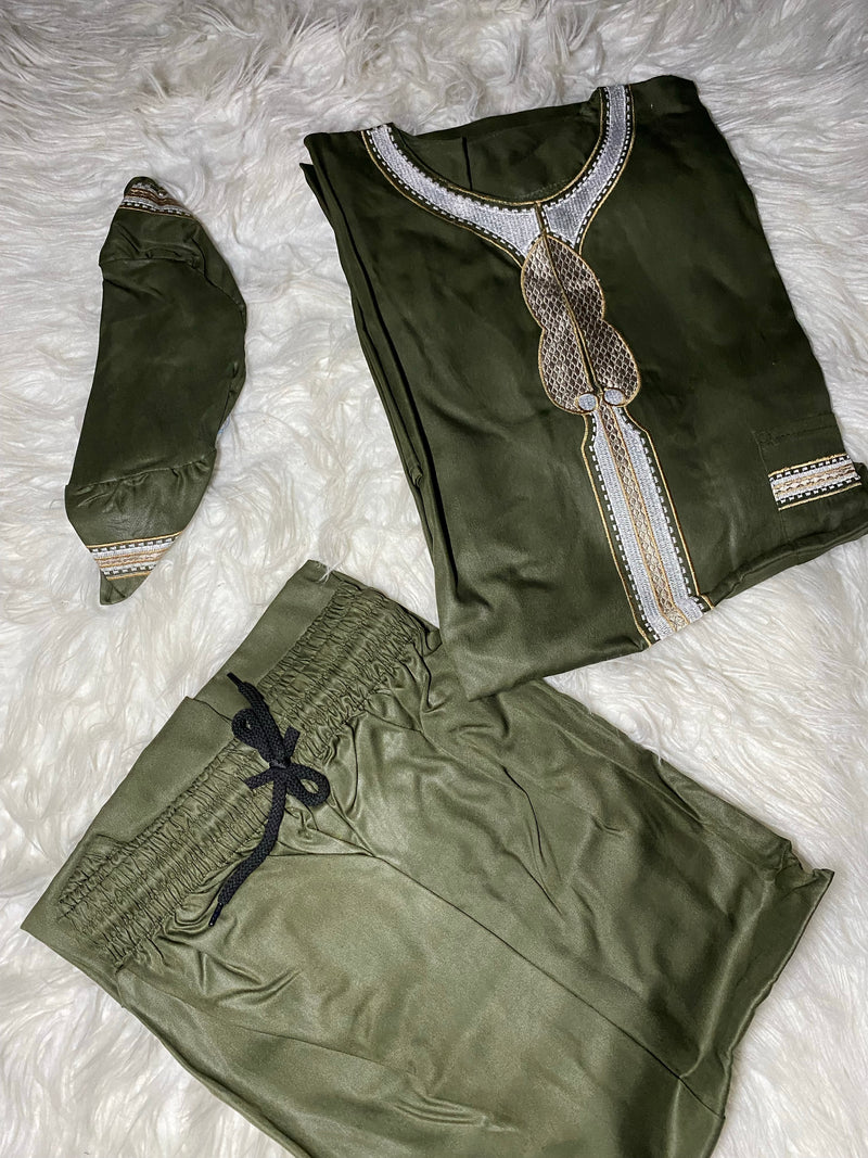 Men’s Set 829 - 3pc Classic Man Embroidered Set - Afrocentric Boutique