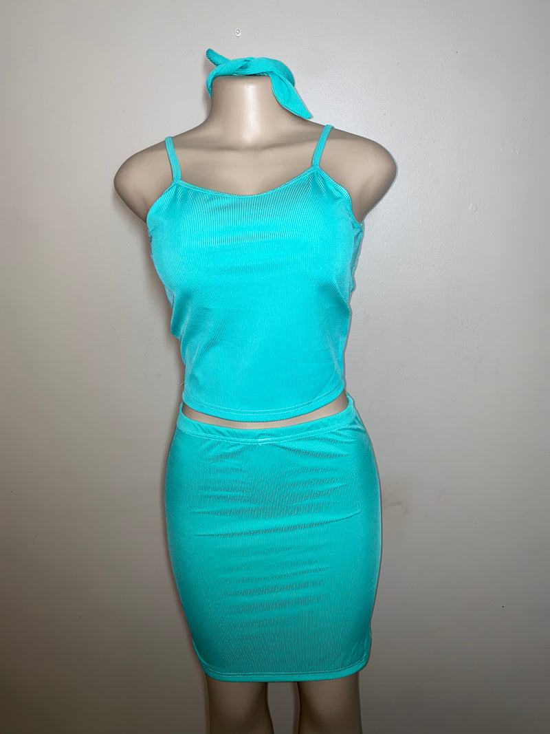 Dress- Bodycon- $20 Solid color skirt sets with matching hair tie -