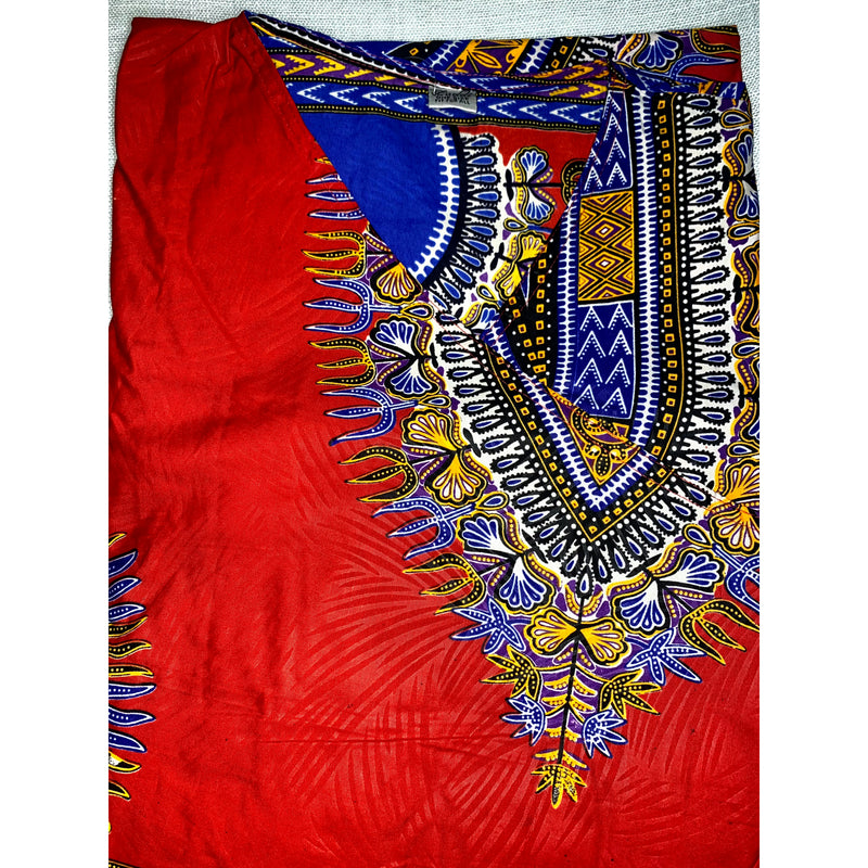 Wrap Dress - Dashiki Print Sleeveless Wrap Dress with matching Head Wraps
