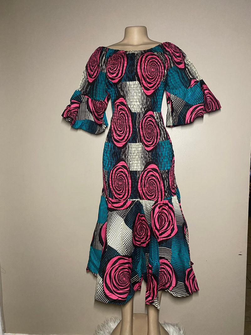 Dress - Chinch Body Dress with matching head wrap Collection - Afrocentric Boutique