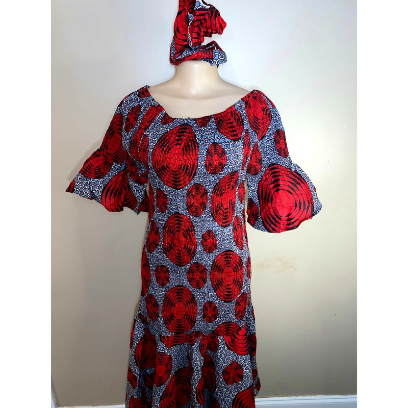 Dress - Chinch Body Dress with matching head wrap Collection - Afrocentric Boutique