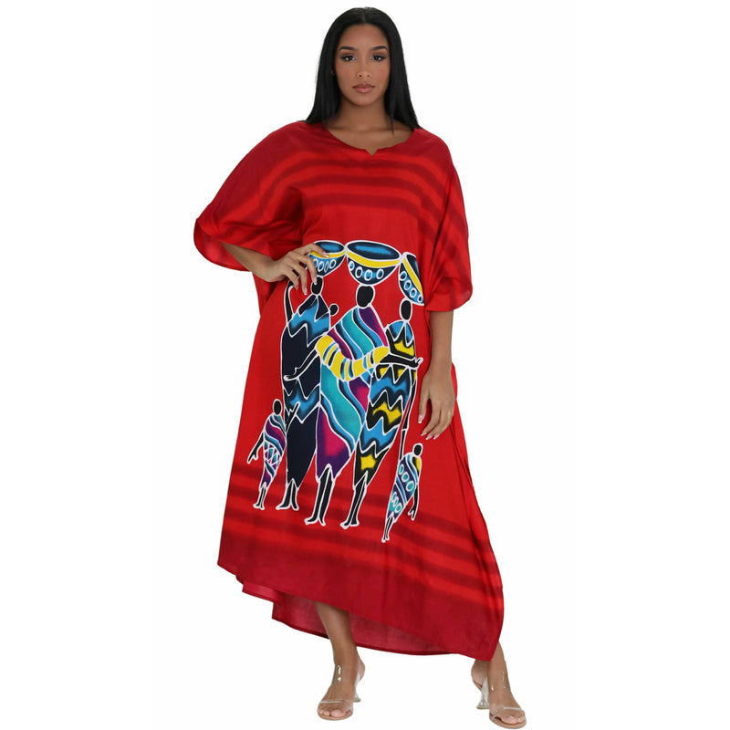 Kaftan- African Ladies with children Print Kaftan