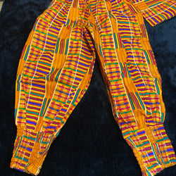 Pants - Harem Ankara Kente Print Pants with Matching Head wrap