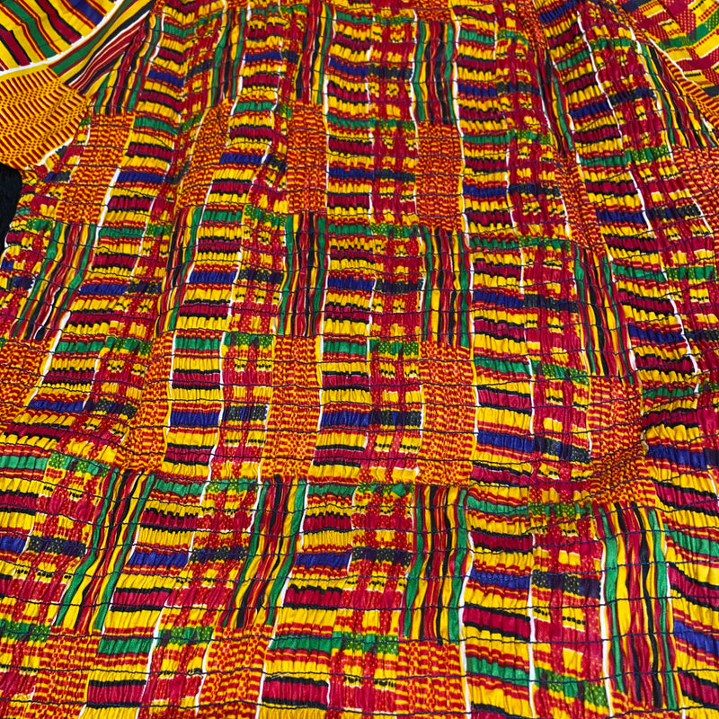 Skirt Set - Midi Skirt Set in Kente Print  Skirt Set with head wrap