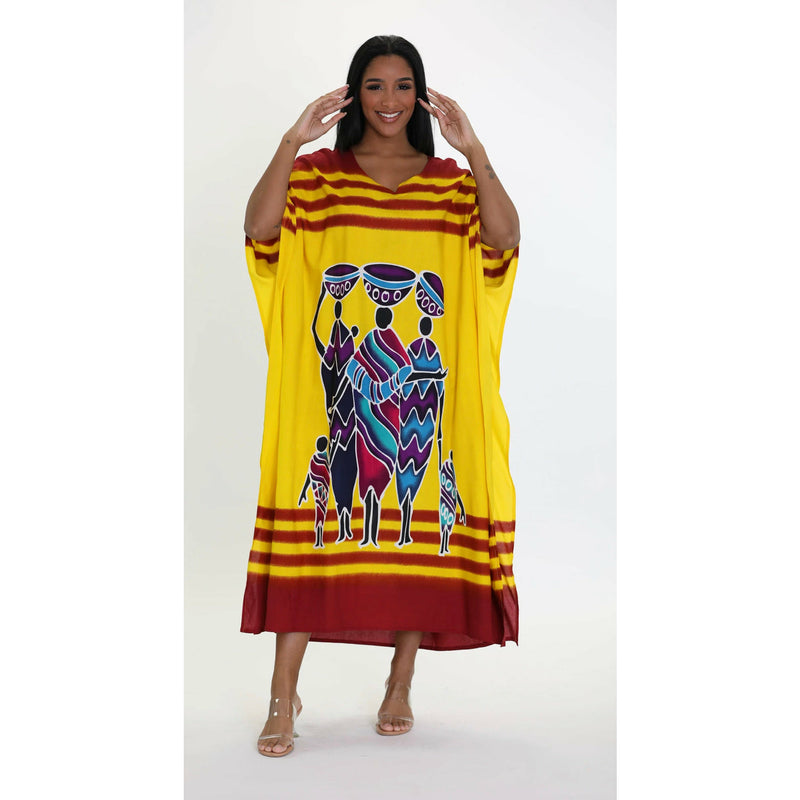 Kaftan- African Ladies with children Print Kaftan