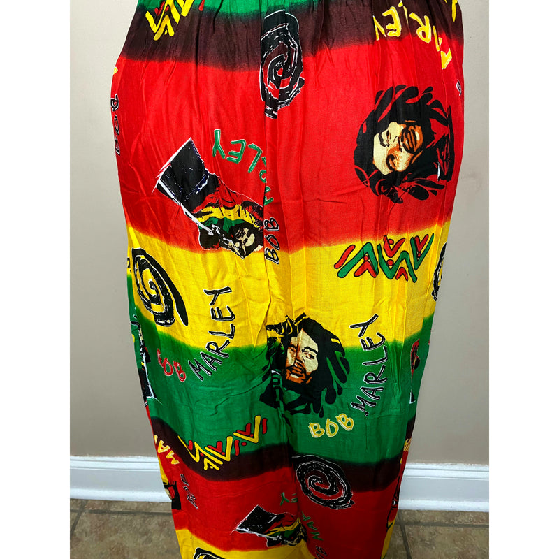 Rasta Sun Dress- Marley/Rasta Maxi Dress with stretch T scraps