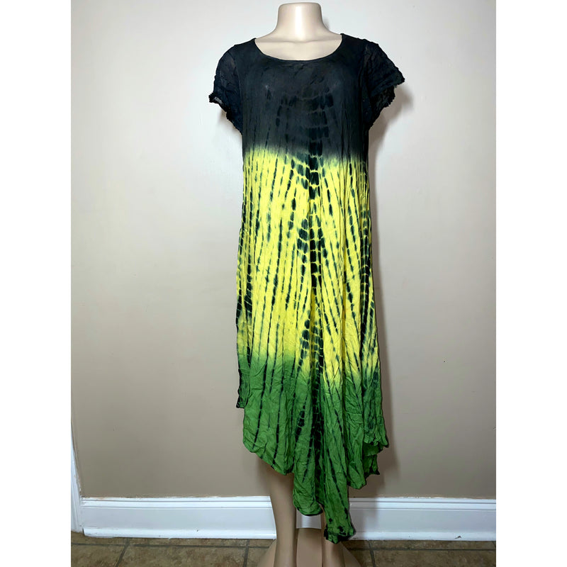 Dress Umbrella - Green, yellow, and black Umbrella Dress