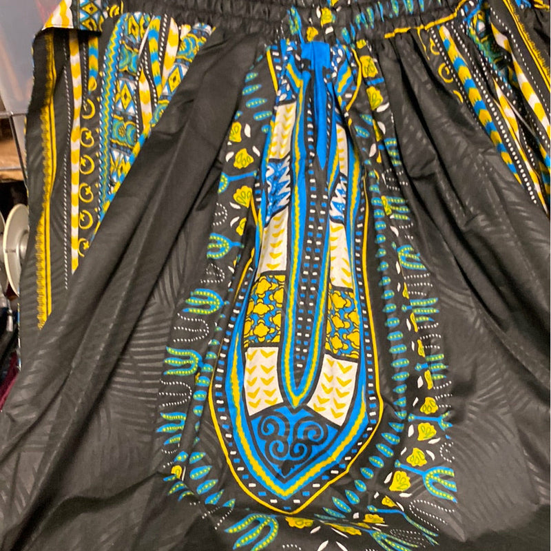 Midi Skirt - Dashiki print Skirt with matching head wrap - Afrocentric Boutique