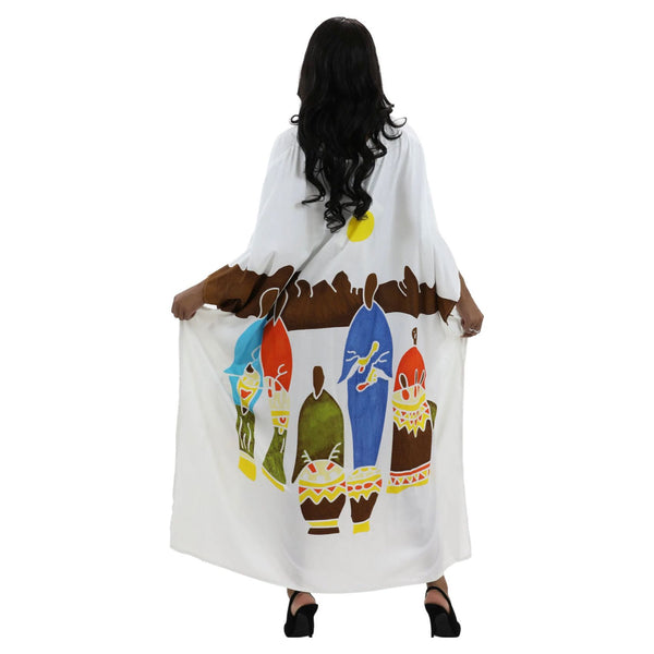 Kaftan - Family day out Print Kaftan with Matching Head Wrap